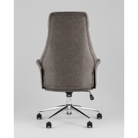 Кресло офисное TopChairs Neoma серый экокожа