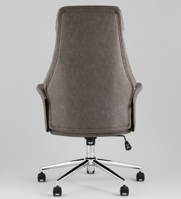 Кресло офисное TopChairs Neoma серый экокожа