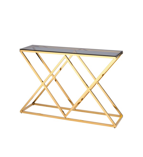 Консоль ИНСИГНИЯ 115*30 золото стекло smoke