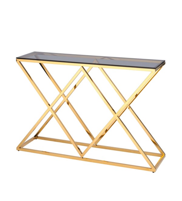 Консоль ИНСИГНИЯ 115*30 золото стекло smoke
