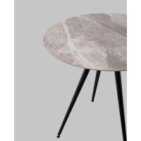 Стол Ники круглый столешница керамика Italian light grey 900