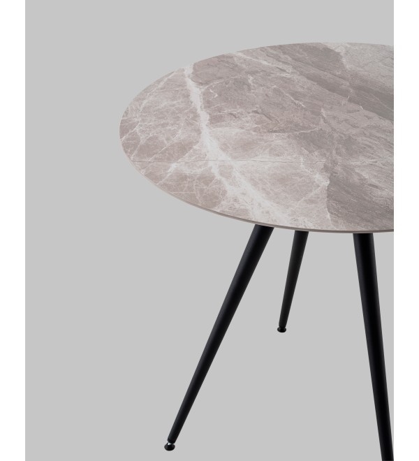 Стол Ники круглый столешница керамика Italian light grey 900