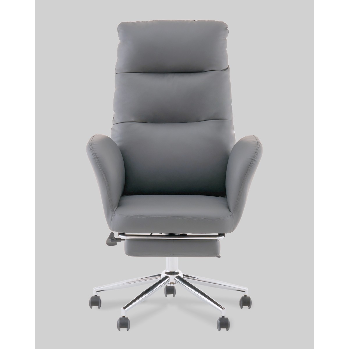 Кресло руководителя TopChairs Solid с оттоманкой серый