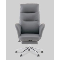 Кресло руководителя TopChairs Solid с оттоманкой серый