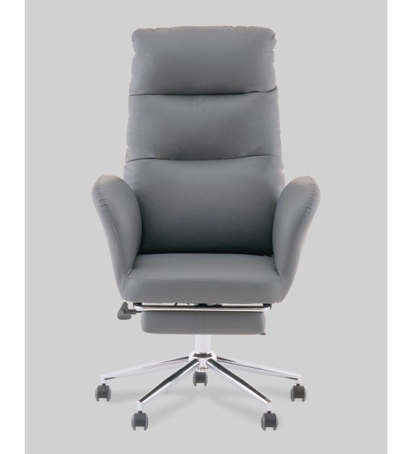 Кресло руководителя TopChairs Solid с оттоманкой серый