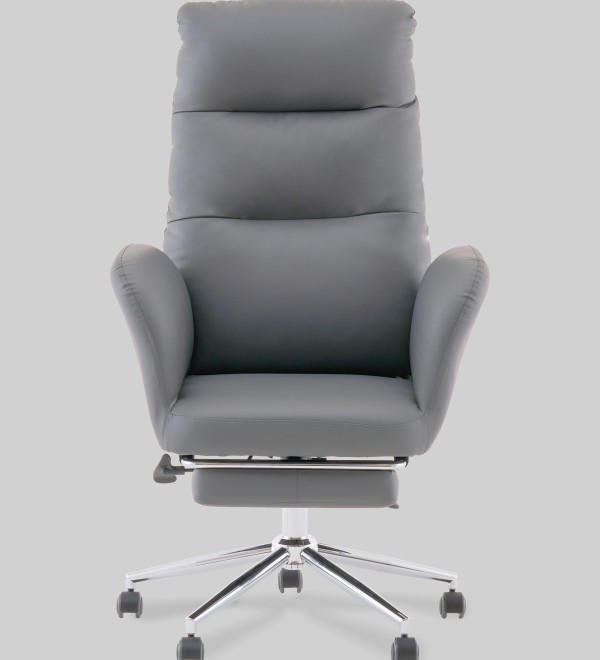 Кресло руководителя TopChairs Solid с оттоманкой серый