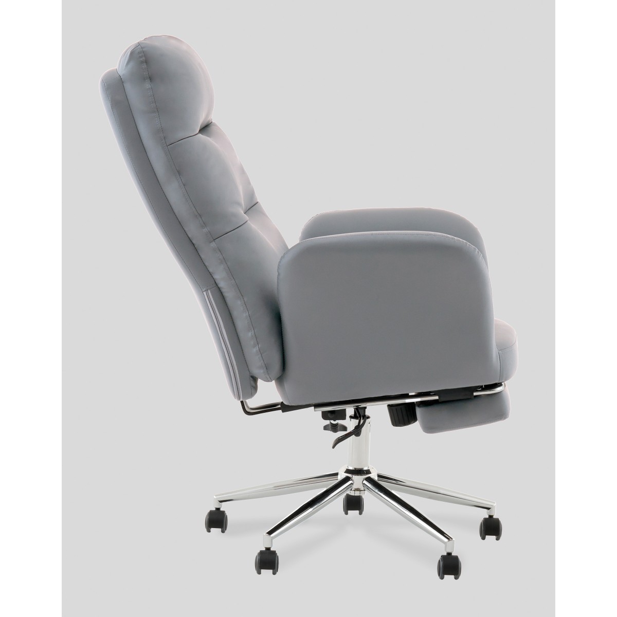 Кресло руководителя TopChairs Solid с оттоманкой серый