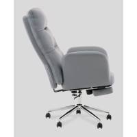 Кресло руководителя TopChairs Solid с оттоманкой серый