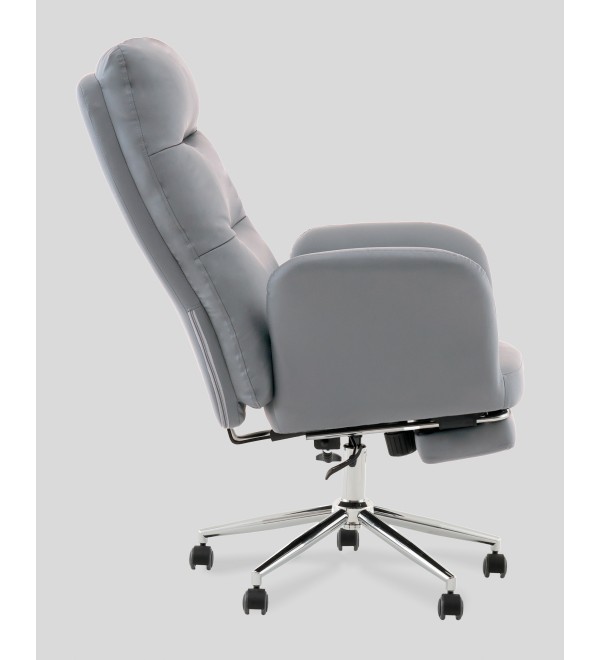 Кресло руководителя TopChairs Solid с оттоманкой серый