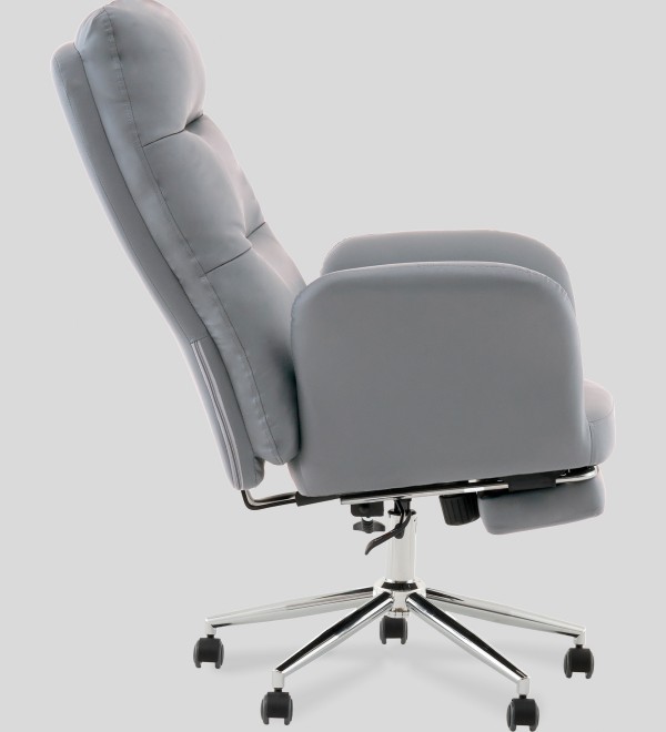 Кресло руководителя TopChairs Solid с оттоманкой серый