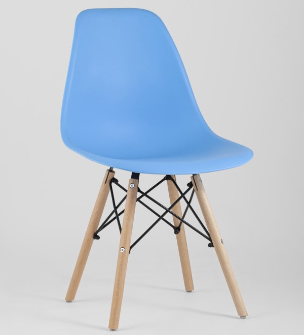 Стул Eames Style DSW голубой (разборный каркас)