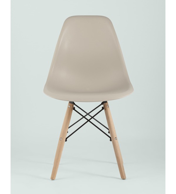 Стул Eames Style DSW бежевый (разборный каркас)