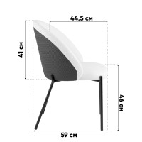 Стул обеденный Adelinde бежевый с зеленой экокожей