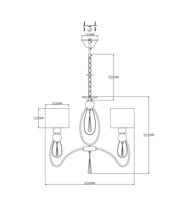 Люстра подвесная Moderli V2584-3P Dark