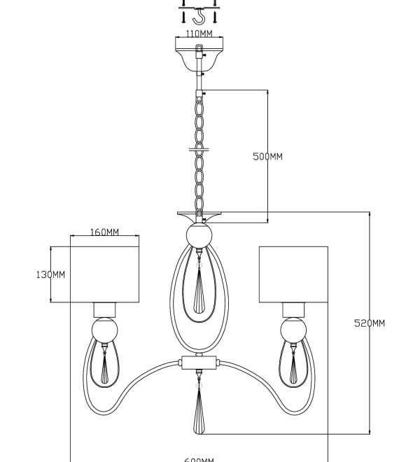Люстра подвесная Moderli V2584-3P Dark