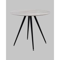 Стол Ники круглый столешница керамика Italian light grey 900