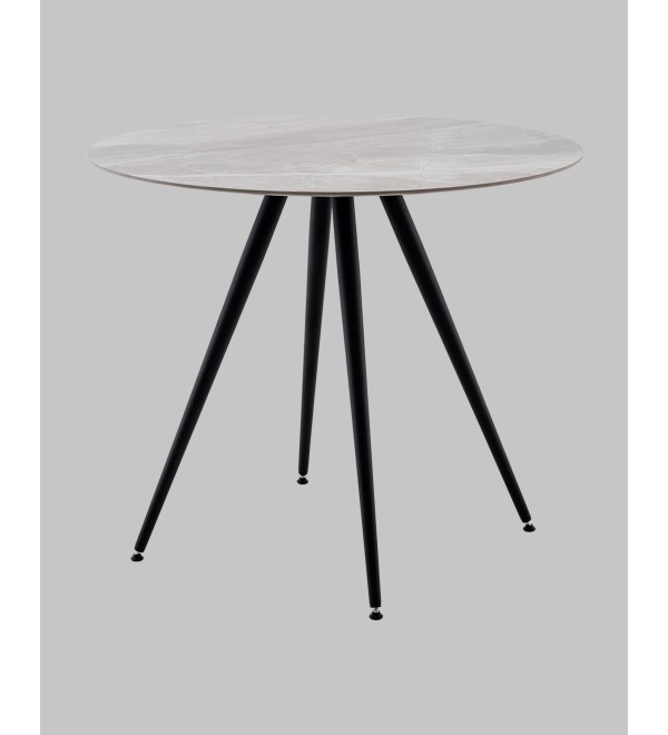 Стол Ники круглый столешница керамика Italian light grey 900