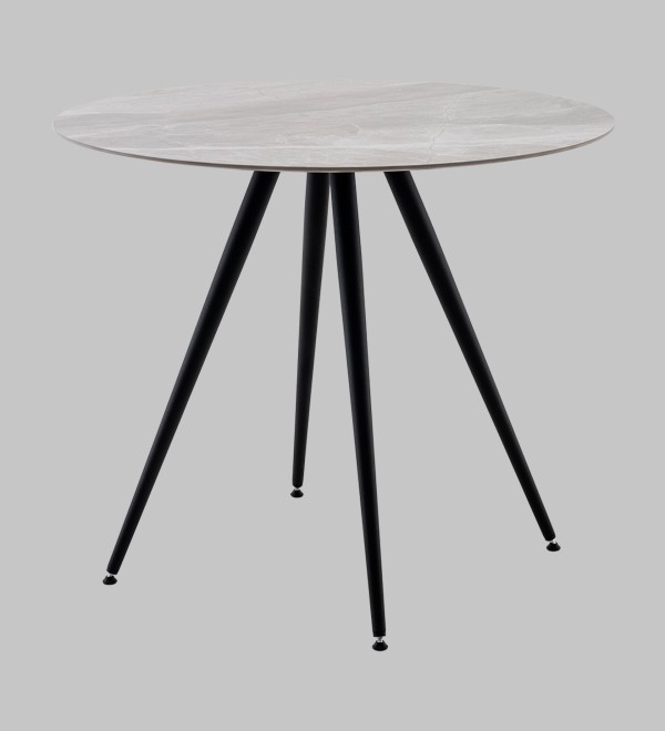 Стол Ники круглый столешница керамика Italian light grey 900