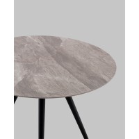 Стол Ники круглый столешница керамика Italian light grey 900