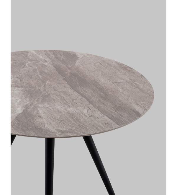 Стол Ники круглый столешница керамика Italian light grey 900
