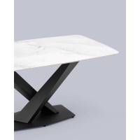 Стол обеденный Belle 160х90 белый мрамор