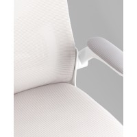 Кресло офисное TopChairs Core серый с подголовником пластик белый