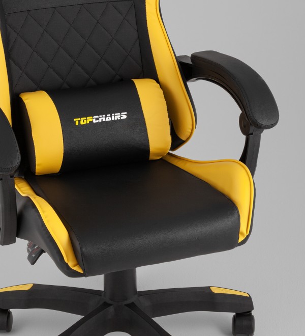 Кресло спортивное TopChairs MG-7043 черно-жёлтый