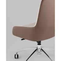 Кресло офисное TopChairs Soulo светло-серый, коричневый