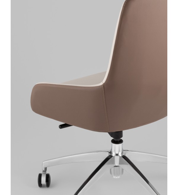 Кресло офисное TopChairs Soulo светло-серый, коричневый