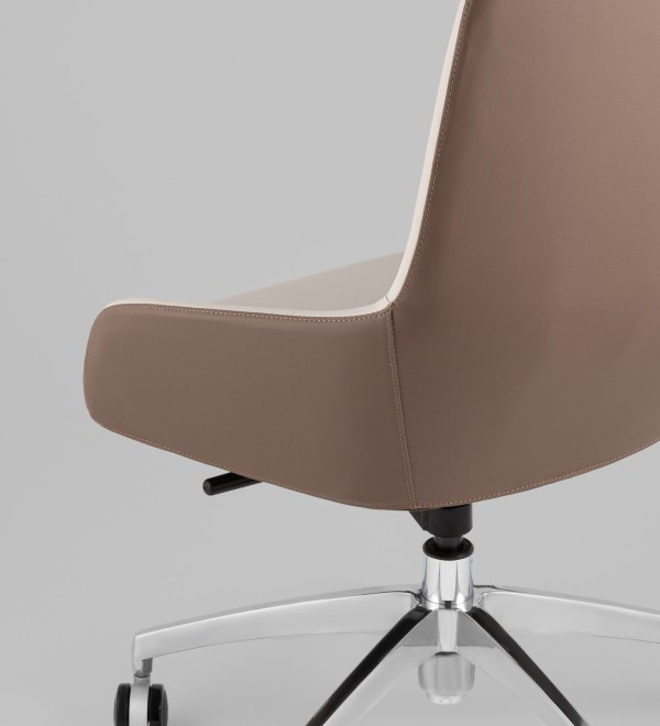 Кресло офисное TopChairs Soulo светло-серый, коричневый