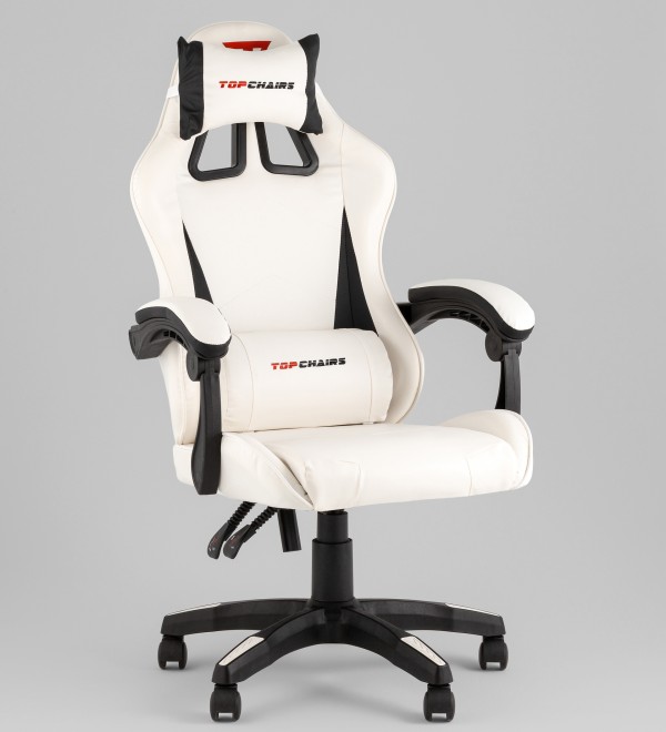 Кресло спортивное TopChairs Phantom бело-черный