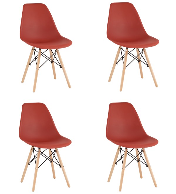 Стул Eames Style DSW терракотовый x4 (разборный каркас)