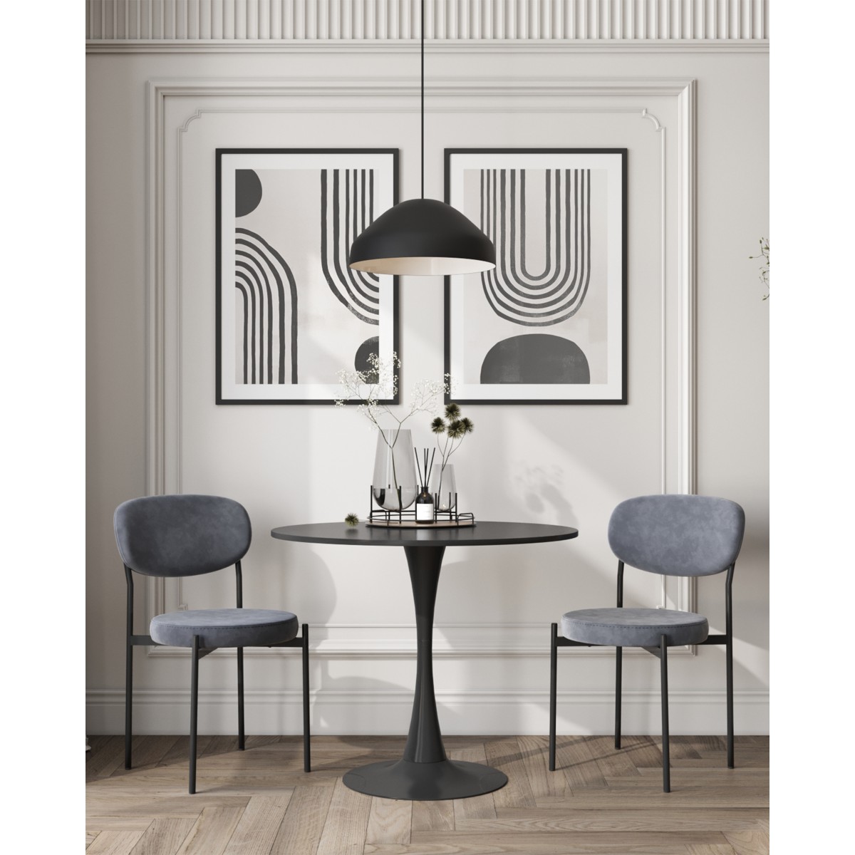 Стол Tulip D80 черный