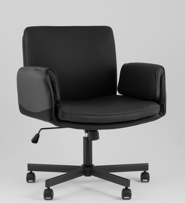 Кресло офисное TopChairs Foldo с откидными подлокотниками черное