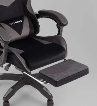 Кресло спортивное TopChairs MG-7019 велюр черно-серый