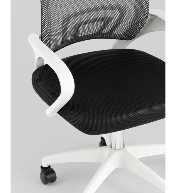 Кресло офисное TopChairs Simple SN черный пластик белый