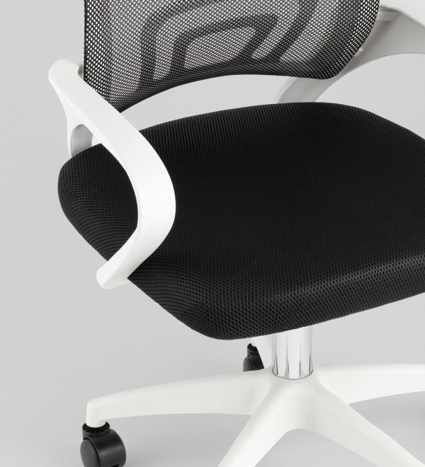 Кресло офисное TopChairs Simple SN черный пластик белый