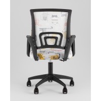 Кресло офисное TopChairs Simple SN Junior принт Blue Cats пластик черный