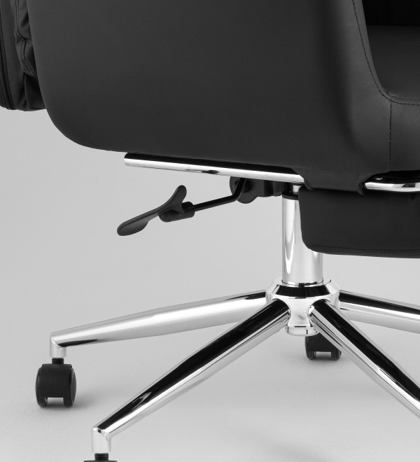 Кресло руководителя TopChairs Solid NC с оттоманкой черный