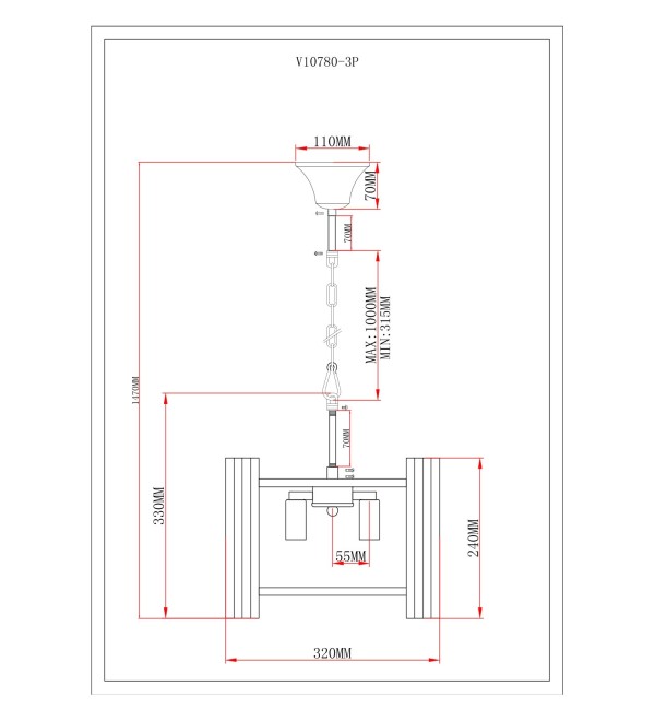 Светильник подвесной Moderli V10780-3P Monte