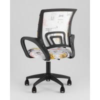 Кресло офисное TopChairs Simple SN Junior принт Blue Cats пластик черный