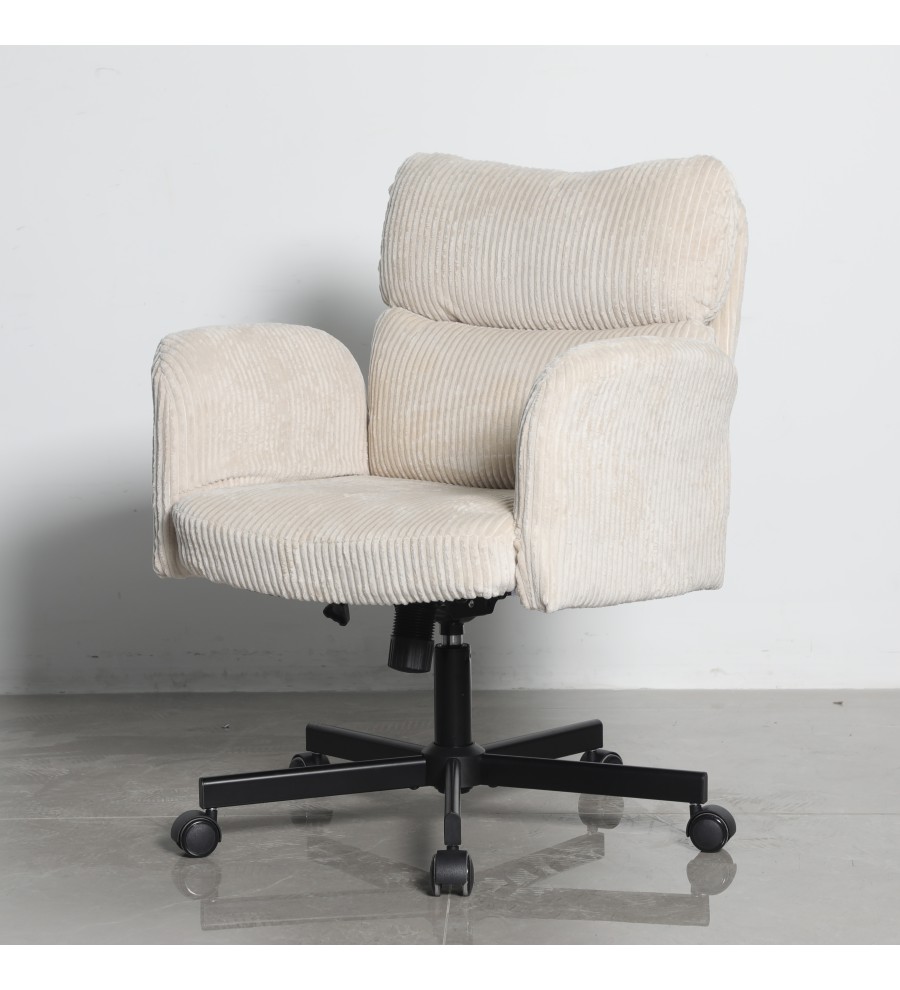 Кресло офисное TopChairs 6187 с откидными подлокотниками кремовый