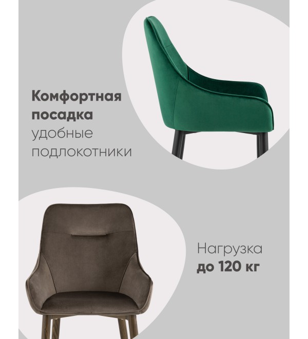 Стул Диана велюр серый ножки белые