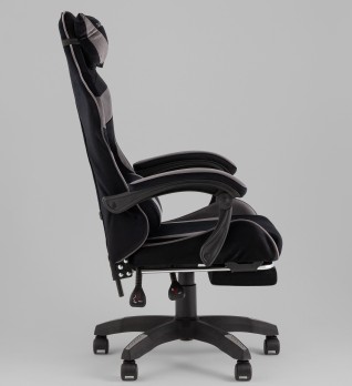 Кресло спортивное TopChairs MG-7019 велюр черно-серый