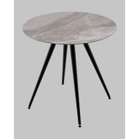 Стол Ники круглый столешница керамика Italian light grey 800