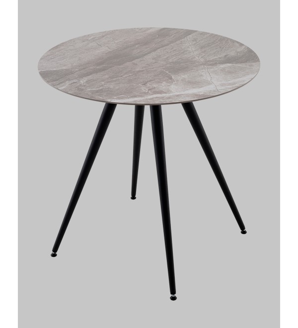 Стол Ники круглый столешница керамика Italian light grey 800