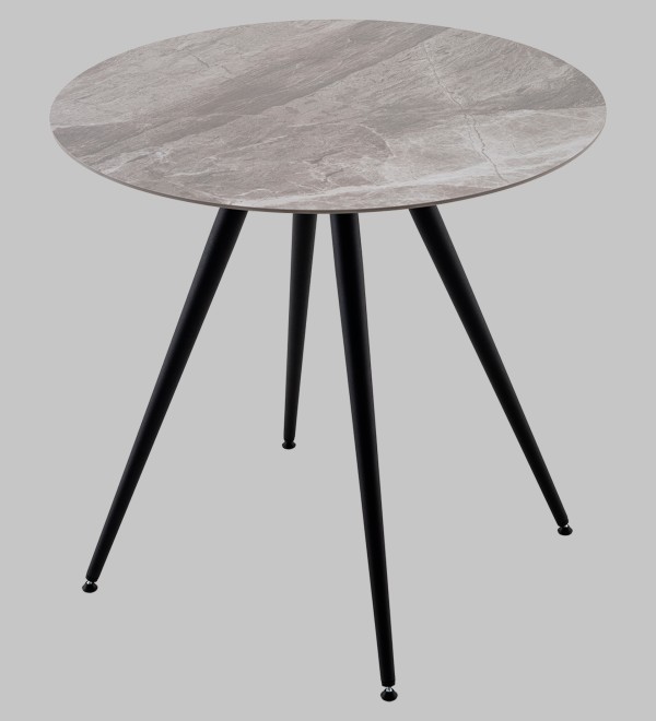 Стол Ники круглый столешница керамика Italian light grey 800