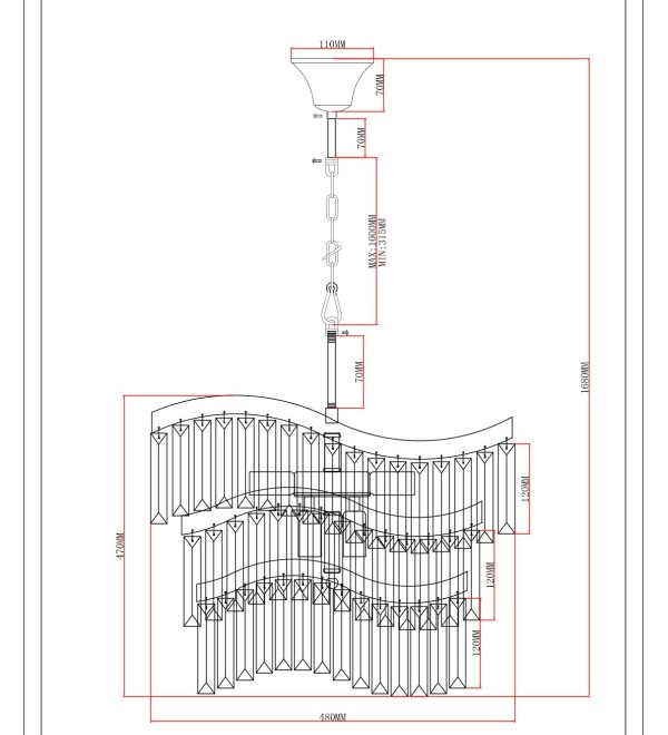 Люстра подвесная Moderli V10773-8P Wave