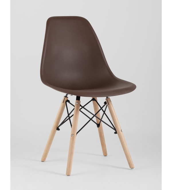 Стул Eames Style DSW коричневый x4 (разборный каркас)
