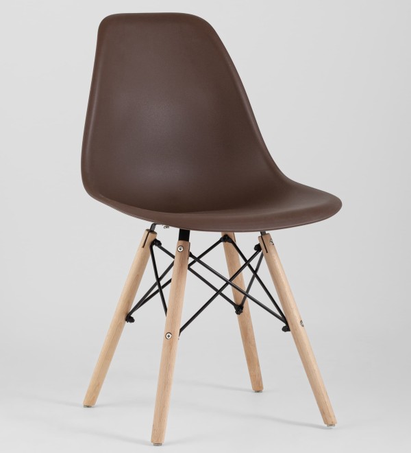 Стул Eames Style DSW коричневый x4 (разборный каркас)